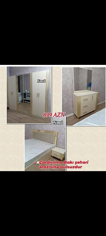 Yataq otağı mebel dəsti Dəst tərkibi: - Dörd qapılı, güzgülü qarderob lalafo.az -da Yataq otağı mebel dəsti Dəst tərkibi: - Dörd qapılı, güzgülü qarderob