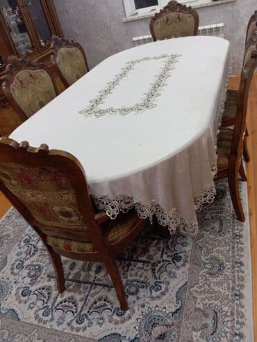 Qonaq otağı üçün, Açılmayan, Oval masa, 6 stul lalafo.az -da Qonaq otağı üçün, Açılmayan, Oval masa, 6 stul