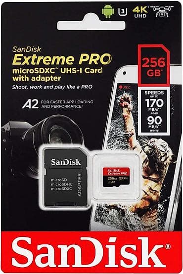 SanDisk Extreme Pro 256GB Uyğunluq: microSDHC, microSDXC, microSDHC lalafo.az -da SanDisk Extreme Pro 256GB Uyğunluq: microSDHC, microSDXC, microSDHC