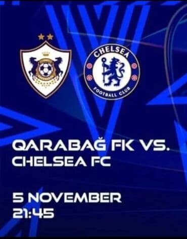 Qarabağ – Chelsea bilet! 16-cı sektor, 4-cü sıra, 1-ci yer 💸 85!!!!AZN lalafo.az -da — 1 Qarabağ – Chelsea bilet! 16-cı sektor, 4-cü sıra, 1-ci yer 💸 85!!!!AZN — 1