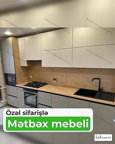 Özəl sifarişlə mətbəx mebeli - Müasir, minimalist dizayn: yuxarı lalafo.az -da Özəl sifarişlə mətbəx mebeli - Müasir, minimalist dizayn: yuxarı
