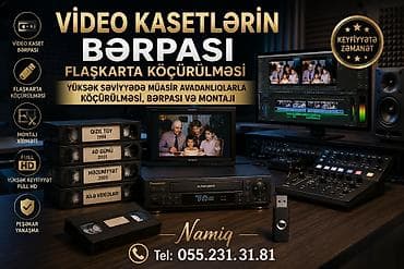 Videokasetlərin disqə flaşkarta köçürülməsi kasetlərin bərpası video lalafo.az -da Videokasetlərin disqə flaşkarta köçürülməsi kasetlərin bərpası video
