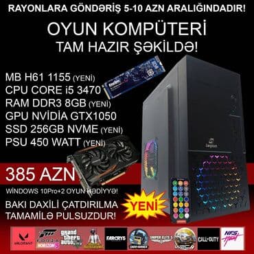 Oyun üçün Kompüter "RGB Legion Core i5 3470 GTX1050 2GB 256GB NVME” lalafo.az -da Oyun üçün Kompüter "RGB Legion Core i5 3470 GTX1050 2GB 256GB NVME”