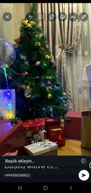 Bəzədilmiş süni Yeni il şam ağacı dəsti - Hündürlüyü təxminən orta lalafo.az -da Bəzədilmiş süni Yeni il şam ağacı dəsti - Hündürlüyü təxminən orta