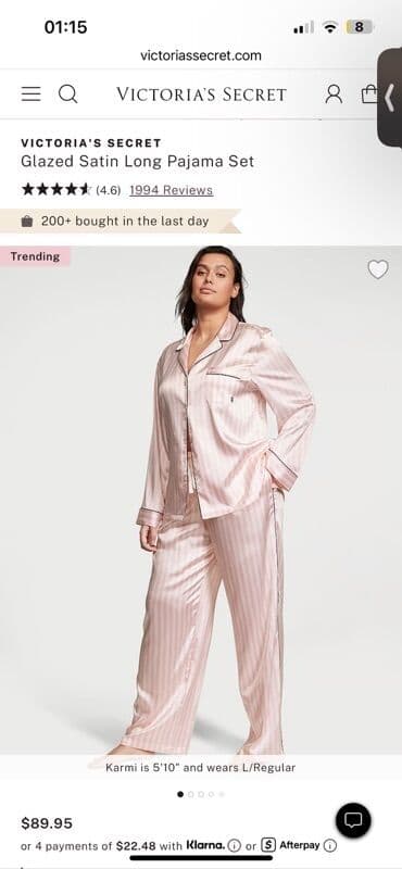 Victoria’s Secret – Glazed Satin Long Pajama Set - Model: Glazed lalafo.az -da Victoria’s Secret – Glazed Satin Long Pajama Set - Model: Glazed