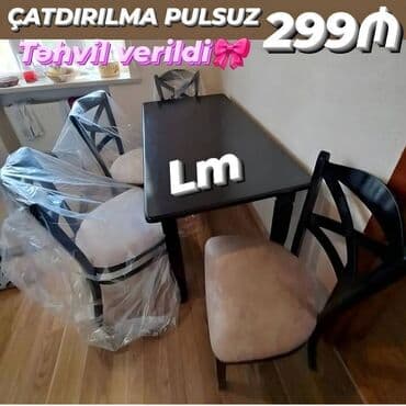 Metbex üçün masa + 4 stul desti Qiymət : 299 azn Masa / 70 x 1.20 Rəng lalafo.az -da Metbex üçün masa + 4 stul desti Qiymət : 299 azn Masa / 70 x 1.20 Rəng