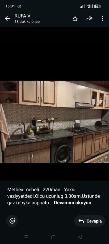 Metbex mebeli. 220man. Yaxsi veziyyetdedi.Olcu uzunluq lalafo.az -da Metbex mebeli. 220man. Yaxsi veziyyetdedi.Olcu uzunluq