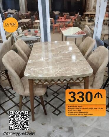 Açılan, Dördbucaq masa, 4 stul lalafo.az -da Açılan, Dördbucaq masa, 4 stul