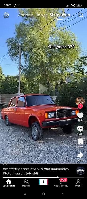 VAZ 2107 “07” – klassik sedan - Kuzov: 4 qapılı, parlaq qırmızı rəng at lalafo.az VAZ 2107 “07” – klassik sedan - Kuzov: 4 qapılı, parlaq qırmızı rəng