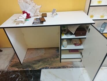 Кассовые столы: Ağ rəngli iş masası – vitrində və ya ofisdə kassir/idarəetmə üçün at lalafo.az — 3 Кассовые столы: Ağ rəngli iş masası – vitrində və ya ofisdə kassir/idarəetmə üçün — 3