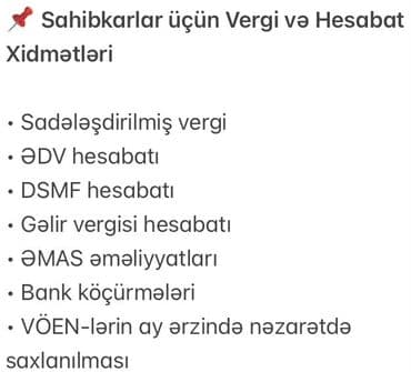 Mühasibat uçotu | Mühasibat uçotunun bərpası, Mühasibat uçotunun aparılması, Hesabatlarının hazırlanması və təqdim edilməsi lalafo.az -da Mühasibat uçotu | Mühasibat uçotunun bərpası, Mühasibat uçotunun aparılması, Hesabatlarının hazırlanması və təqdim edilməsi