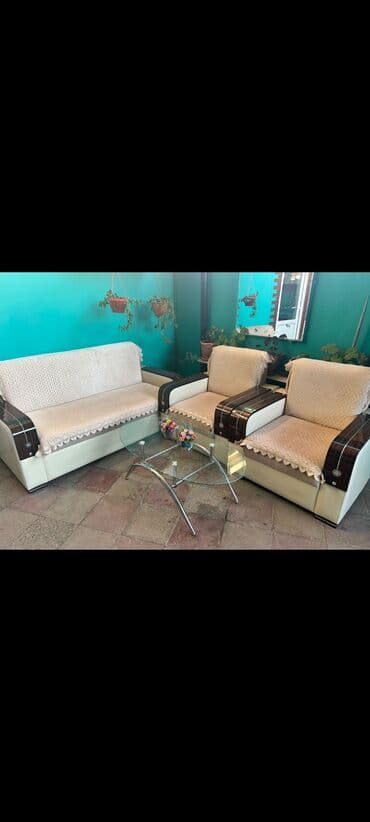 İşlənmiş, Divan, 2 kreslo, Bazalı, Açılmayan lalafo.az -da İşlənmiş, Divan, 2 kreslo, Bazalı, Açılmayan