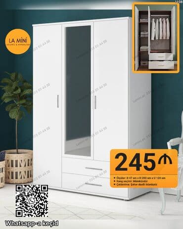 Açılan, 3 qapılı Düz dolab, Qarderob, paltar dolabı lalafo.az -da Açılan, 3 qapılı Düz dolab, Qarderob, paltar dolabı