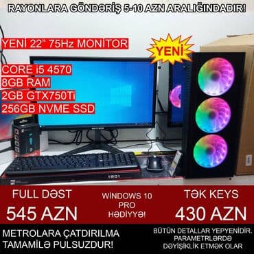 Oyun üçün Kompüter "RGB Gaming Core i5 4570 GTX750Ti 2GB 256GB NVME” lalafo.az -da Oyun üçün Kompüter "RGB Gaming Core i5 4570 GTX750Ti 2GB 256GB NVME”