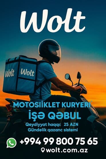 Moto-kuryer tələb olunur, Gündəlik ödəniş, Təcrübəsiz lalafo.az -da Moto-kuryer tələb olunur, Gündəlik ödəniş, Təcrübəsiz