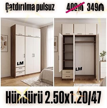 Üç qapılı dolablar təmiz laminatla 📌 Qiymət : 349₼ Ölçü : 2 .50x 1.20 at lalafo.az Üç qapılı dolablar təmiz laminatla 📌 Qiymət : 349₼ Ölçü : 2 .50x 1.20