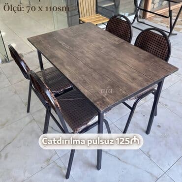 Restoran, kafe, bağ, mətbəx və s üçün masa desti Masa + 4 Stul 125 azn lalafo.az -da Restoran, kafe, bağ, mətbəx və s üçün masa desti Masa + 4 Stul 125 azn