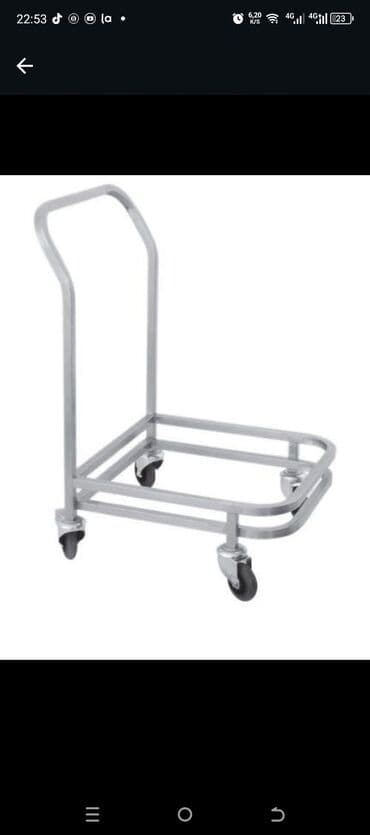 Mağaza arabaları: Paslanmayan metaldan hazırlanmış, dörd təkərli, yuxarıda tutacaqı olan lalafo.az -da — 3 Mağaza arabaları: Paslanmayan metaldan hazırlanmış, dörd təkərli, yuxarıda tutacaqı olan — 3