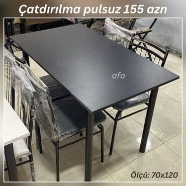 Restoran, kafe, bağ, mətbəx və s üçün masa destleri Masa + 4 Stul 155 lalafo.az -da Restoran, kafe, bağ, mətbəx və s üçün masa destleri Masa + 4 Stul 155