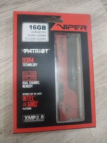Operativ yaddaş (RAM) Patriot Memory, 16 GB, 3600 Mhz, DDR4, PC üçün, İşlənmiş lalafo.az -da Operativ yaddaş (RAM) Patriot Memory, 16 GB, 3600 Mhz, DDR4, PC üçün, İşlənmiş