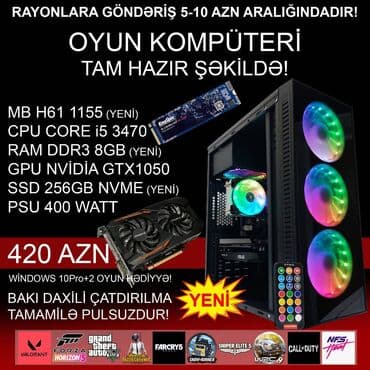 Oyun üçün Kompüter "RGB Gaming Core i5 3470 GTX1050 2GB 256GB NVME” lalafo.az -da Oyun üçün Kompüter "RGB Gaming Core i5 3470 GTX1050 2GB 256GB NVME”