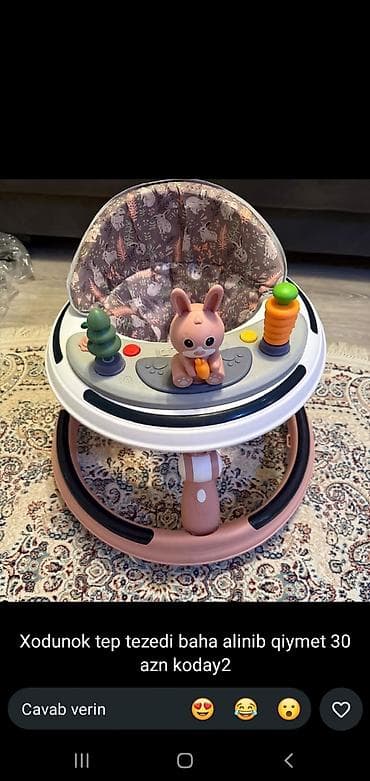 Uşaq xodunoku - Dairəvi baza və sabit təkər sistemi ilə rahat hərəkət at lalafo.az Uşaq xodunoku - Dairəvi baza və sabit təkər sistemi ilə rahat hərəkət