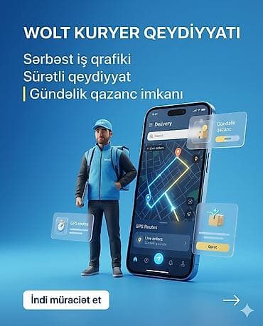 Sürücü-kuryer tələb olunur, Şəxsi nəqliyyat vasitəsi ilə, Gündəlik ödəniş, Təcrübəsiz lalafo.az -da Sürücü-kuryer tələb olunur, Şəxsi nəqliyyat vasitəsi ilə, Gündəlik ödəniş, Təcrübəsiz