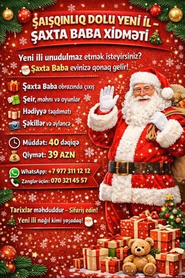 Аниматоры: Şaxta Baba xidməti – evinizə bayram əhvalı! Xidmətin məzmunu: - Şaxta at lalafo.az — 4 Аниматоры: Şaxta Baba xidməti – evinizə bayram əhvalı! Xidmətin məzmunu: - Şaxta — 4