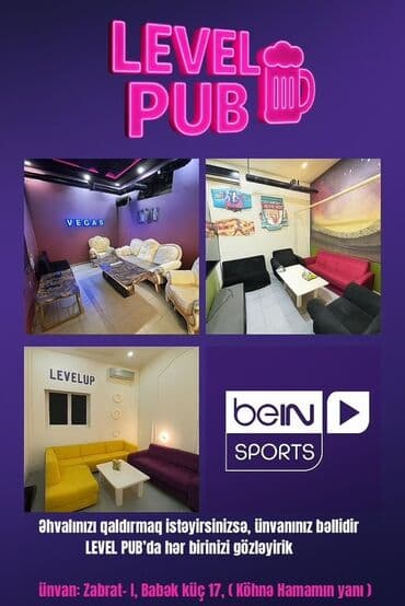 Otel və hostellər: LEVEL PUB-a Ofisiant xanim teleb olunur ish saati danishilacaq axsham lalafo.az -da — 1 Otel və hostellər: LEVEL PUB-a Ofisiant xanim teleb olunur ish saati danishilacaq axsham — 1