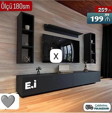 TV stendi və divar dolabı dəsti - Ölçü: 180 sm (ümumi kompozisiya) - lalafo.az -da TV stendi və divar dolabı dəsti - Ölçü: 180 sm (ümumi kompozisiya) -