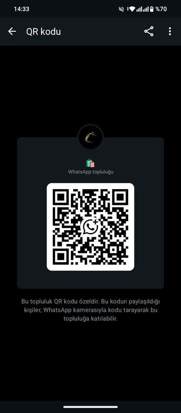 WhatsApp Topluluğu – alış-veriş mövzulu qrup üçün QR kodu - Məhsul lalafo.az -da WhatsApp Topluluğu – alış-veriş mövzulu qrup üçün QR kodu - Məhsul