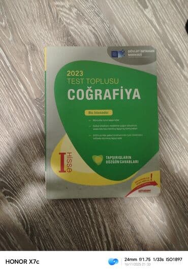 Məhsul: 2023 “Test Toplusu – Coğrafiya” (DİM), I hissə Xüsusiyyətlər lalafo.az -da Məhsul: 2023 “Test Toplusu – Coğrafiya” (DİM), I hissə Xüsusiyyətlər