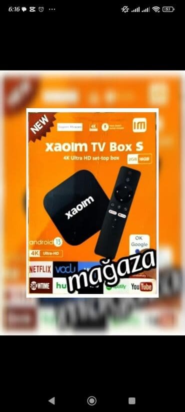 Yeni Smart TV boks Xiaomi 2 GB / 16 GB, Android, Ünvandan götürmə, Pulsuz çatdırılma, Ödənişli çatdırılma lalafo.az -da Yeni Smart TV boks Xiaomi 2 GB / 16 GB, Android, Ünvandan götürmə, Pulsuz çatdırılma, Ödənişli çatdırılma
