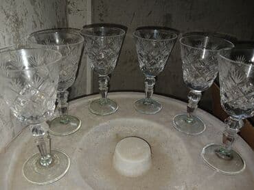 Qab-qacaq və dekorativ şüşə aksesuarları dəsti - 6 ədəd kəsmə naxışlı lalafo.az -da Qab-qacaq və dekorativ şüşə aksesuarları dəsti - 6 ədəd kəsmə naxışlı