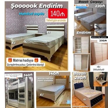 Təknəfərlik çarpayı, Bazalı, Matras ilə, Siyirməsiz lalafo.az -da Təknəfərlik çarpayı, Bazalı, Matras ilə, Siyirməsiz