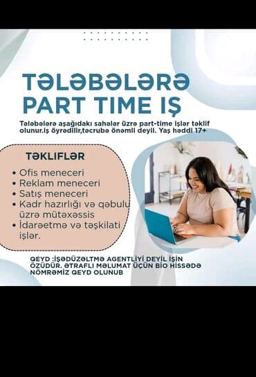 Ofis menecer, katib tələb olunur, 18-29 yaş, Təcrübəsiz lalafo.az -da Ofis menecer, katib tələb olunur, 18-29 yaş, Təcrübəsiz