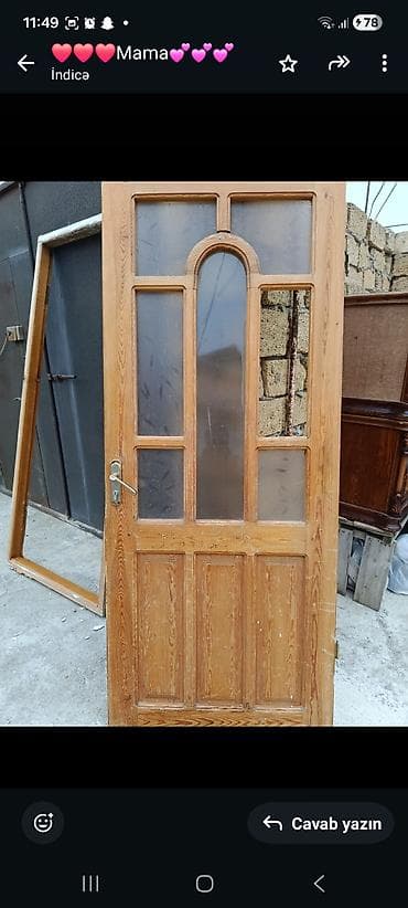 Taxta giriş/qapı paneli – şüşəli dizayn - Material: təbii ağac (şpon lalafo.az -da Taxta giriş/qapı paneli – şüşəli dizayn - Material: təbii ağac (şpon