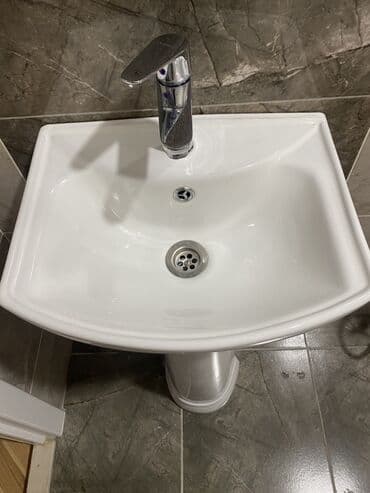 Кухонные краны: Keramik pilyastrlı pedestal lavabo və qarışdırıcı kran dəsti - at lalafo.az — 2 Кухонные краны: Keramik pilyastrlı pedestal lavabo və qarışdırıcı kran dəsti - — 2