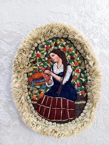 Əl işı toxuma tablo – oval forma - Texnika: rəngli ipliklərlə əl lalafo.az -da Əl işı toxuma tablo – oval forma - Texnika: rəngli ipliklərlə əl