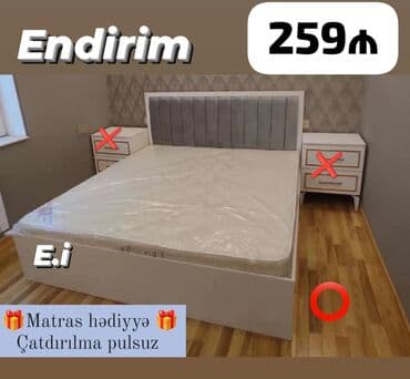 Yeni, İkinəfərlik çarpayı, Matras ilə, Siyirməsiz lalafo.az -da Yeni, İkinəfərlik çarpayı, Matras ilə, Siyirməsiz