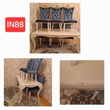 Qonaq otağı üçün, İşlənmiş, Açılmayan, Kvadrat masa, 6 stul lalafo.az -da Qonaq otağı üçün, İşlənmiş, Açılmayan, Kvadrat masa, 6 stul