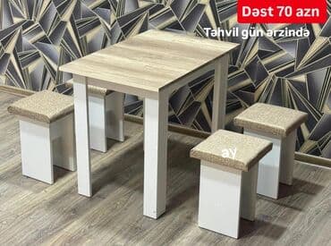 Mətbəx üçün, Yeni, Açılmayan, Dördbucaq masa, 4 stul lalafo.az -da Mətbəx üçün, Yeni, Açılmayan, Dördbucaq masa, 4 stul