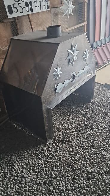 Metaldan hazırlanmış odun/komək kömürü ilə işləyən manqal-soba lalafo.az -da Metaldan hazırlanmış odun/komək kömürü ilə işləyən manqal-soba