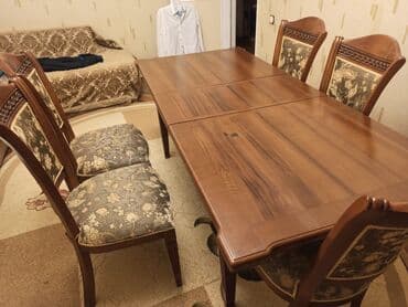 Qonaq otağı üçün, İşlənmiş, Kvadrat masa, 6 stul lalafo.az -da Qonaq otağı üçün, İşlənmiş, Kvadrat masa, 6 stul