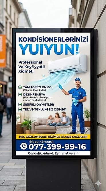Təmir, Split kondisionerlər, Təmizləmə, Zəmanətlə lalafo.az -da Təmir, Split kondisionerlər, Təmizləmə, Zəmanətlə