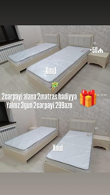 Yeni, Təknəfərlik çarpayı, Matras ilə lalafo.az -da Yeni, Təknəfərlik çarpayı, Matras ilə