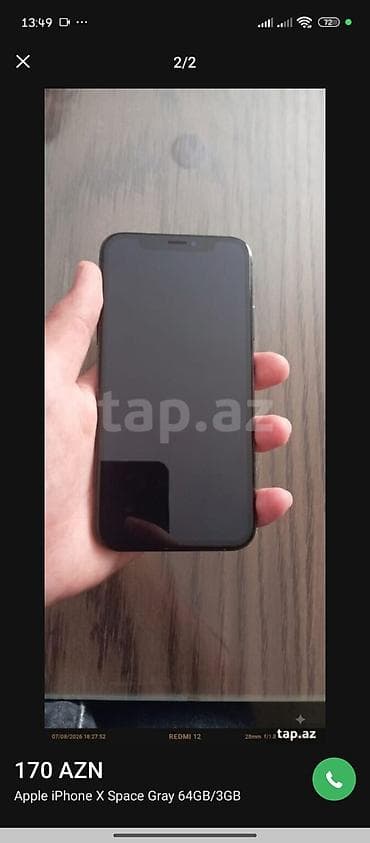 IPhone X, 64 GB, Space Gray lalafo.az -da IPhone X, 64 GB, Space Gray
