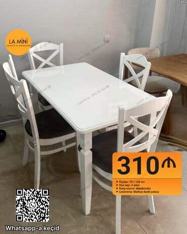 Mətbəx üçün, Açılmayan, Dördbucaq masa, 4 stul lalafo.az -da Mətbəx üçün, Açılmayan, Dördbucaq masa, 4 stul