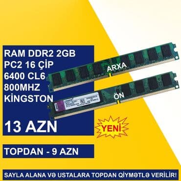 Operativ Yaddaş "DDR2 2GB 800Mhz SAMSUNG" SAYLA ALANA VƏ USTALARA lalafo.az -da Operativ Yaddaş "DDR2 2GB 800Mhz SAMSUNG" SAYLA ALANA VƏ USTALARA