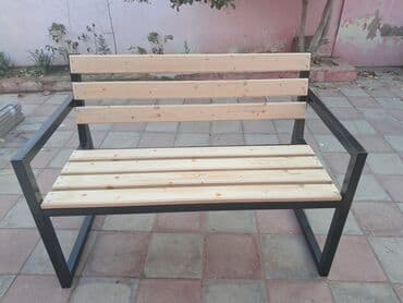 Metall karkaslı ağac oturacaq skamyası - Dizayn: Minimal və müasir lalafo.az -da Metall karkaslı ağac oturacaq skamyası - Dizayn: Minimal və müasir